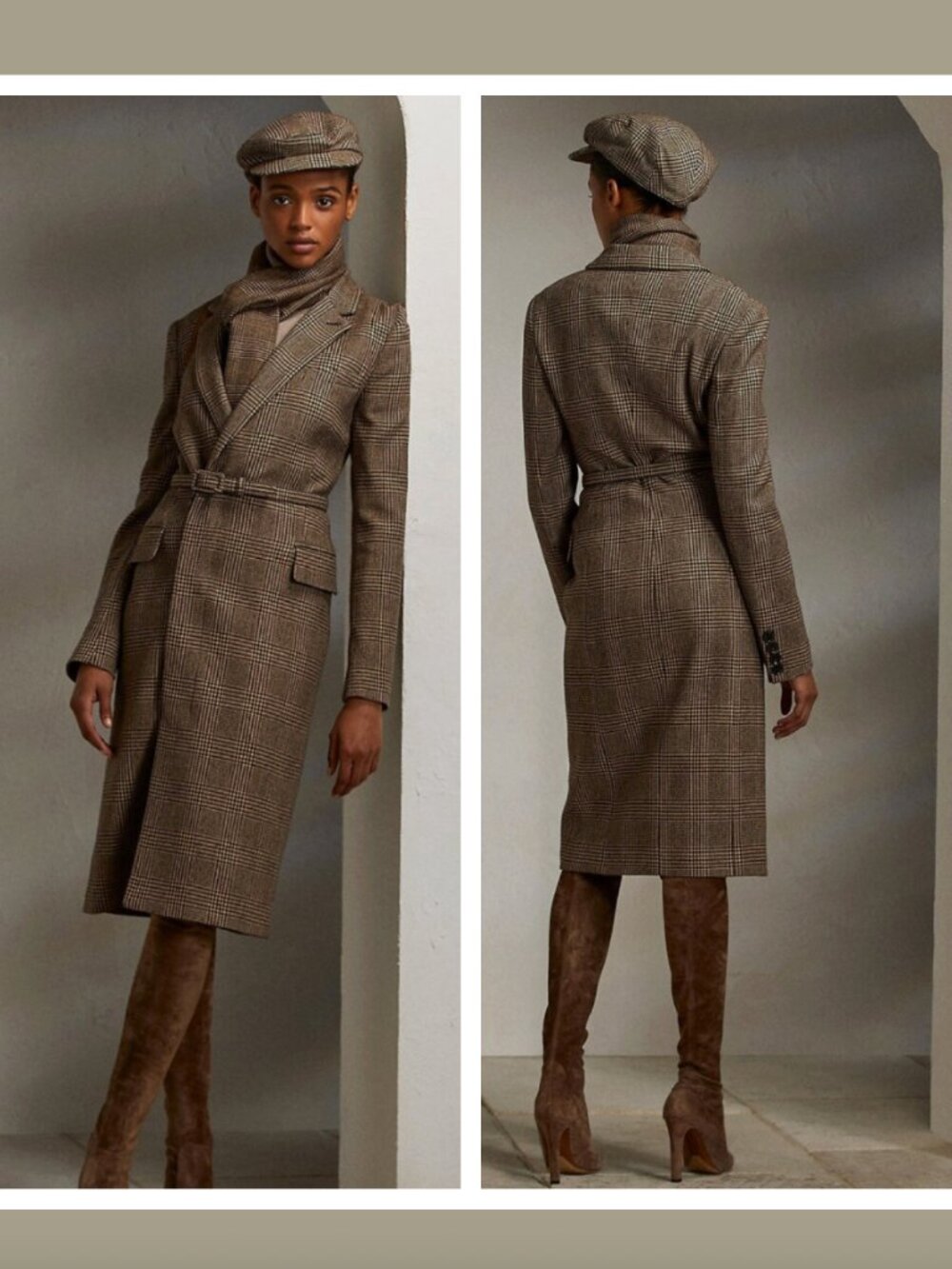 Ralph Lauren Collection Dress Wool Purple Label Antonella Day Glen Plaid 4